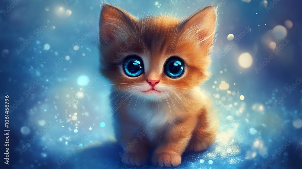 Adorable Kitten with Big Blue Eyes