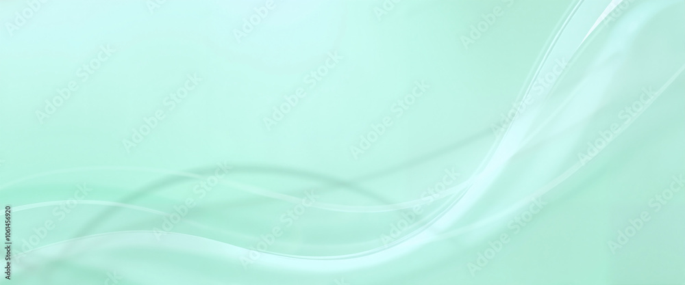 Ethereal Waves in Mint Green Representing Serenity and Flow