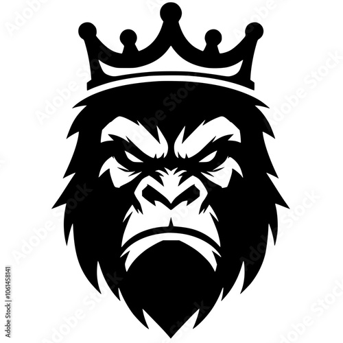 Silhouette of a kingkong wearing a crown