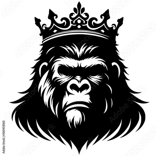 Silhouette of a kingkong wearing a crown