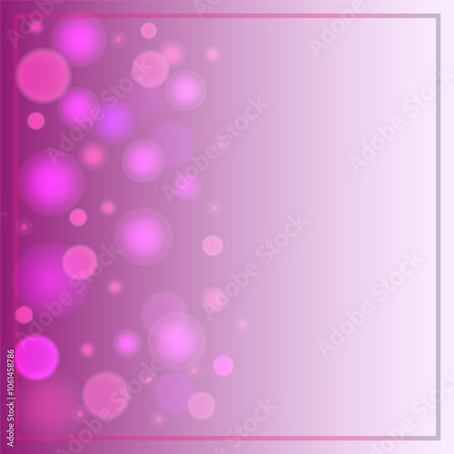 Lilac bokeh in a frame on a bright background, festive background.