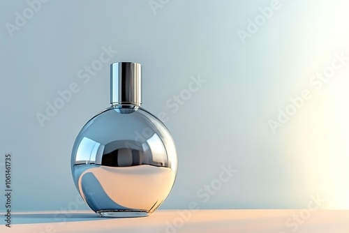 Elegant perfume bottle on subtle background photo