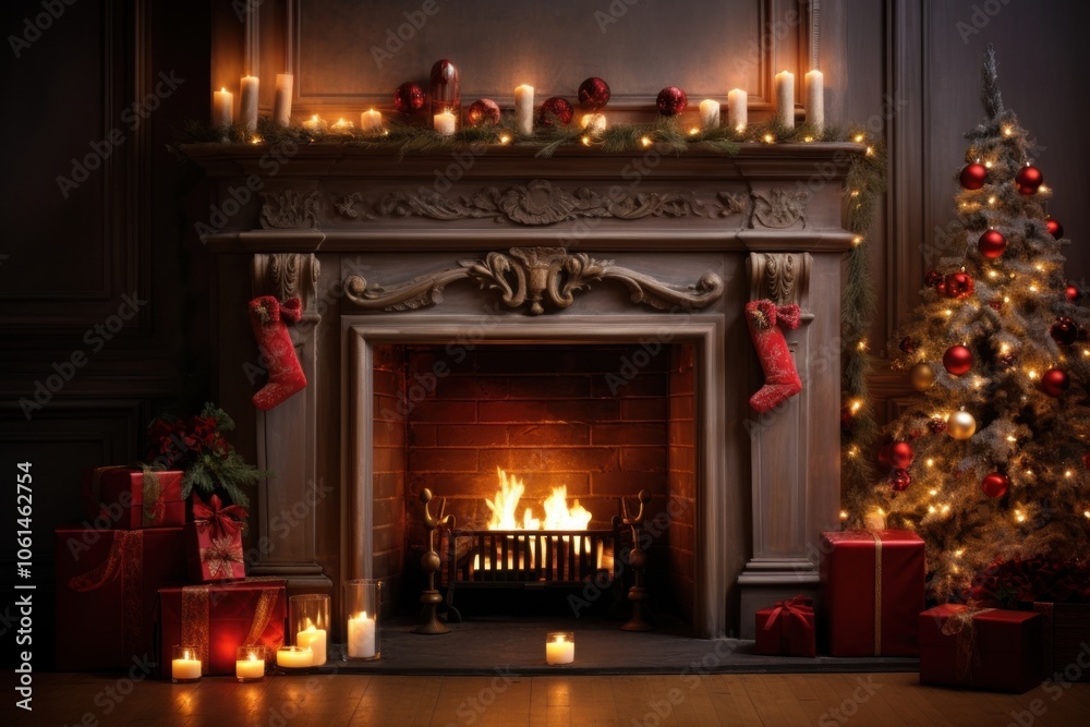 Fireplace christmas hearth candle. Fireplace christmas hearth candle.