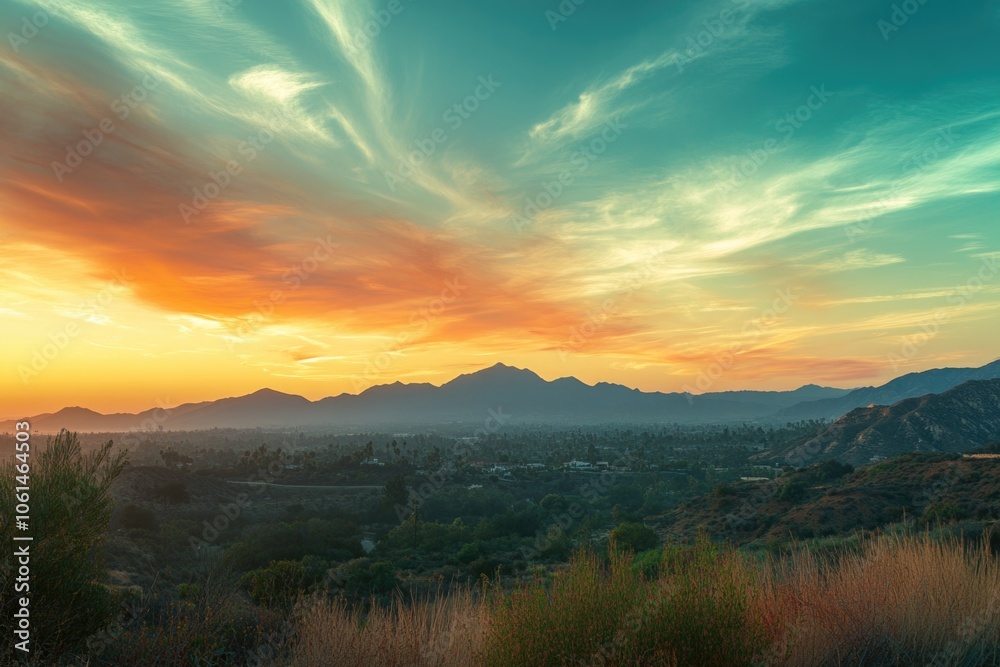 Fototapeta premium Mountain Range Sunset View