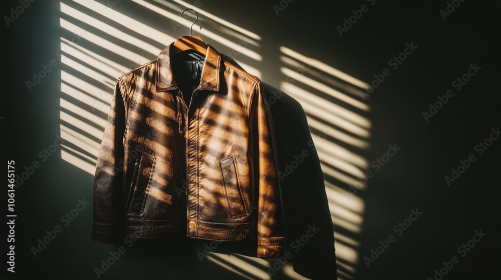 Stylish Brown Jacket with Striking Light Patterns Stylish Brown Jacket with Striking Light Patterns