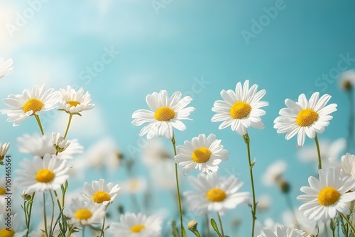 Daisy field in springtime 