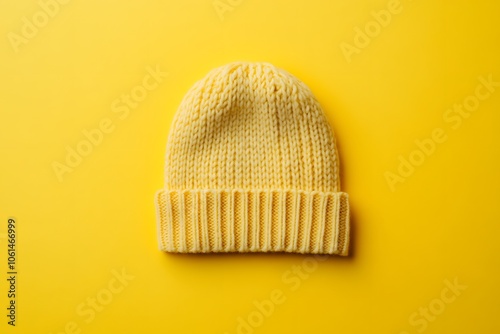 Butter yellow beanie hat soft pastel winter fashion