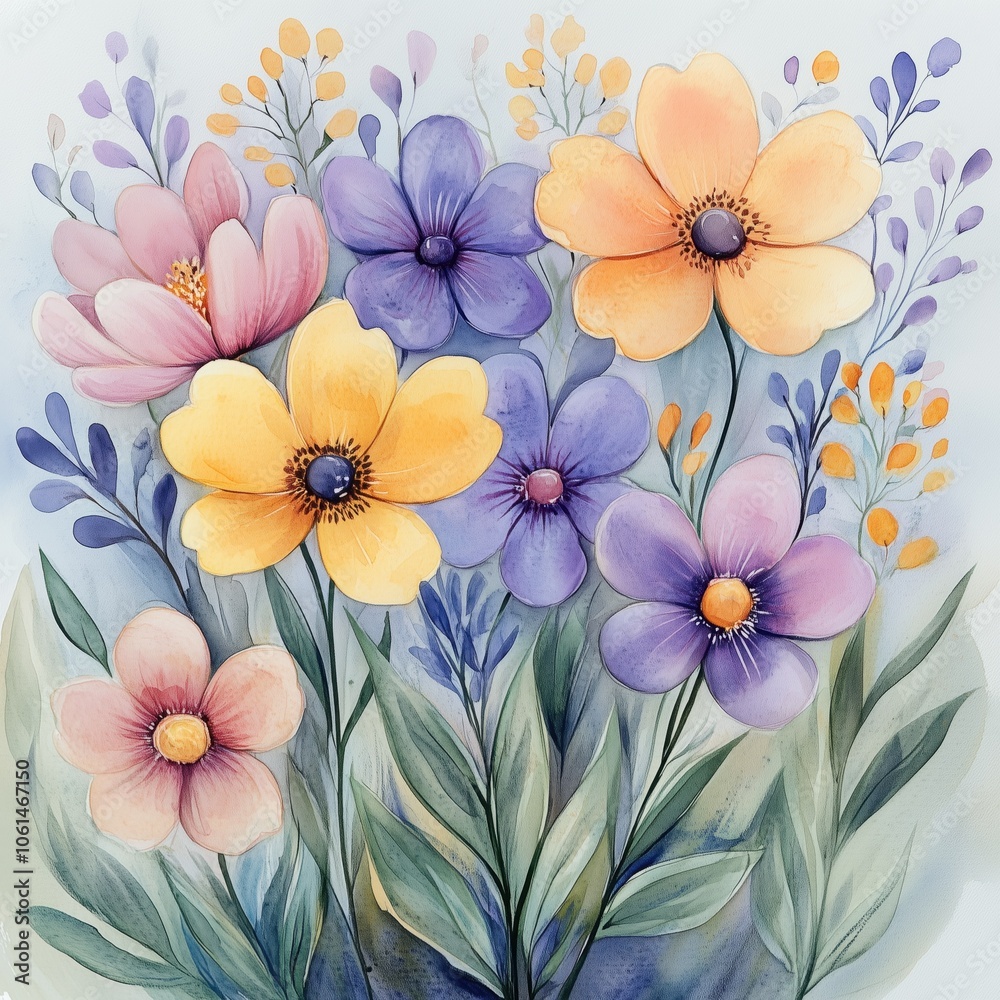 Obraz premium Whimsical watercolor cozy art