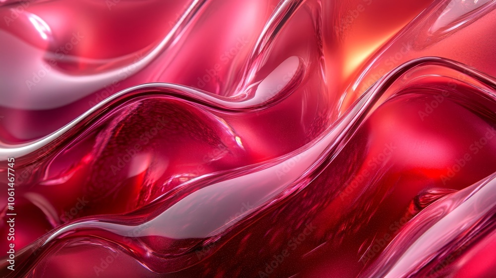 Obraz premium Wavy Glass Shapes Background, Generative AI