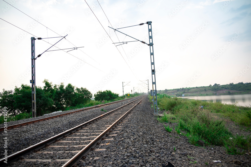 Railway track in India. Outback Northern Territory Indian railway track. Railway track in India. Outback Northern Territory Indian railway track.