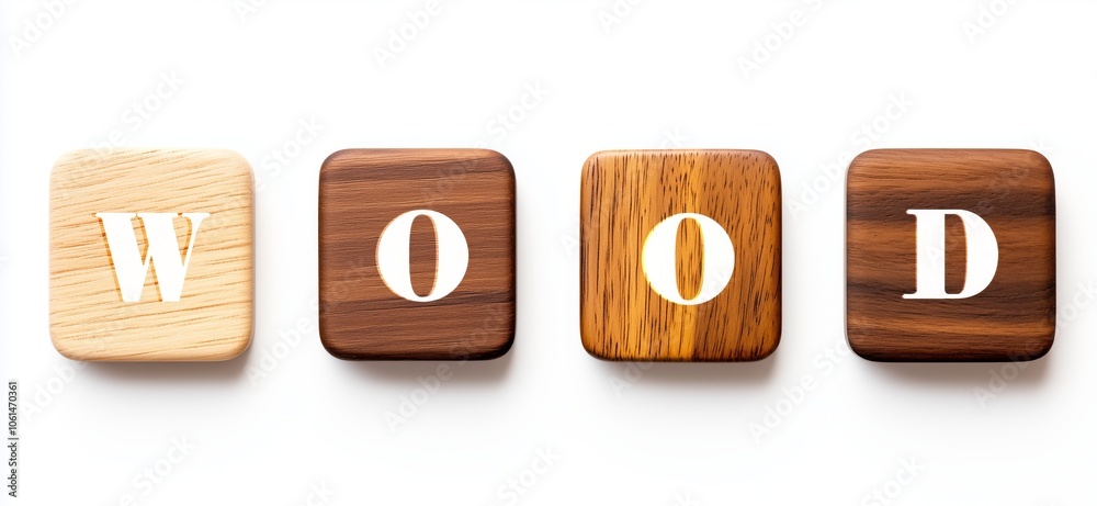 Wooden blocks spelling WOOD with natural texture, perfect for learning decor Wooden blocks spelling WOOD with natural texture, perfect for learning decor