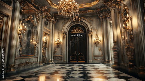 A 3D "Black Friday" message with a fancy, luxurious background.