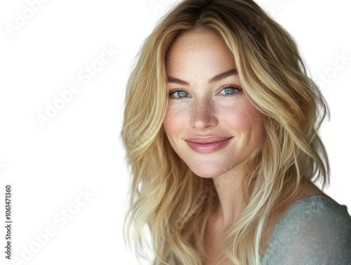 Smiling Blonde Beauty isolated PNG