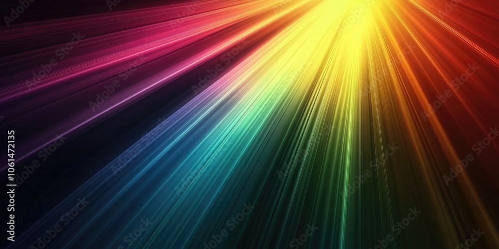 Obraz premium Rainbow Light on Black Background