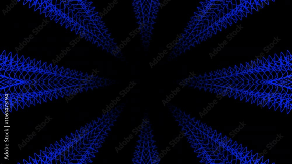 Abstract design of blue dot lines on black background for technology or ...