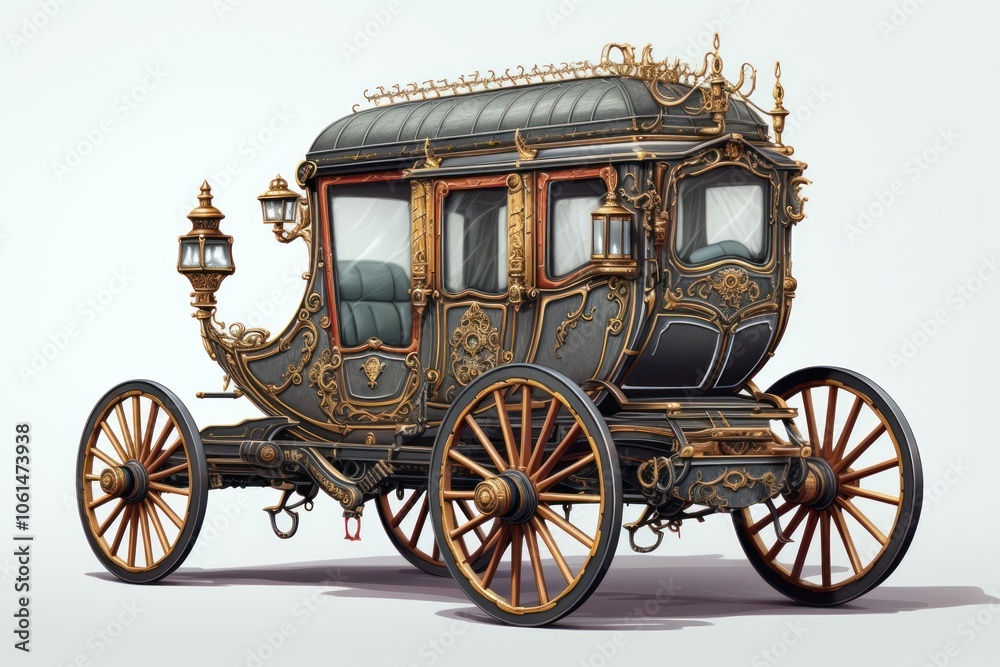 Fototapeta premium Carriage vehicle wheel transportation.