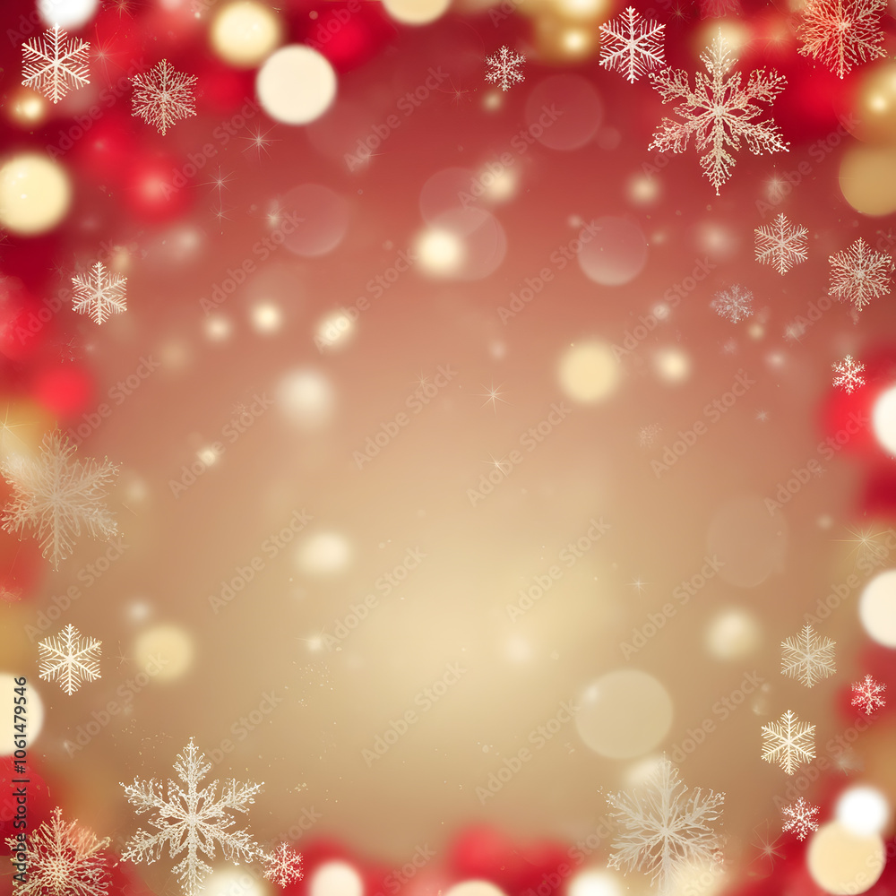 red christmas background with snowflakes