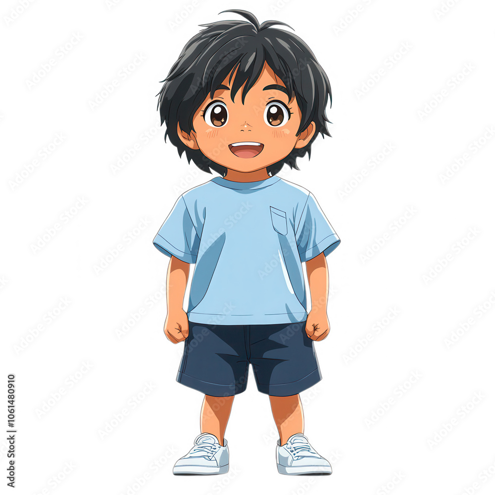 A young boy wearing a blue shirt, standing confidently with his hands on his hips. He looks self-assured, with a bright and charming demeanor, ideal for child-themed content.
A young boy wearing a blue shirt, standing confidently with his hands on his hips. He looks self-assured, with a bright and charming demeanor, ideal for child-themed content.