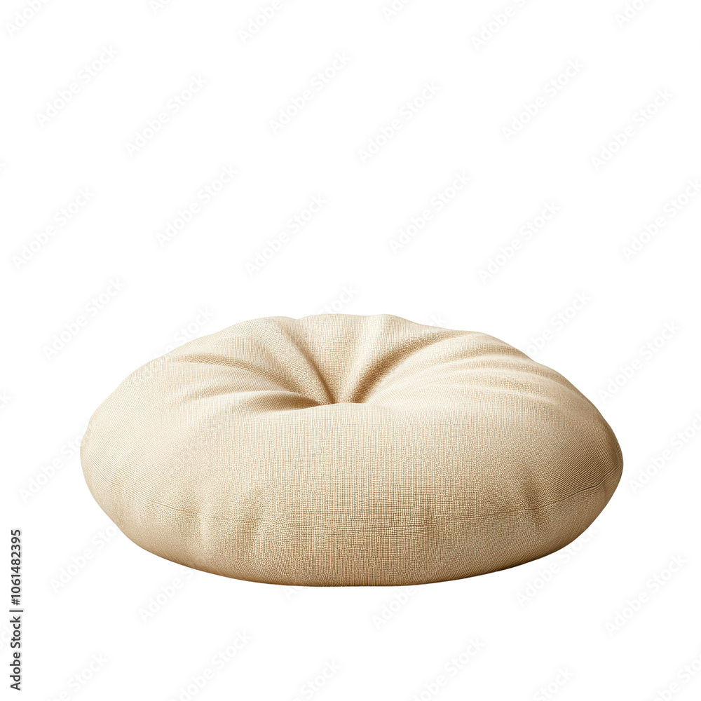 Soft beige cushion on transparent background. Soft beige cushion on transparent background.
