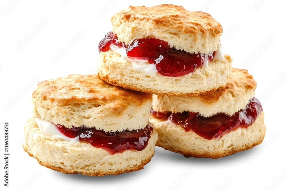 Three scones jam food traditional. Three scones jam food traditional.
