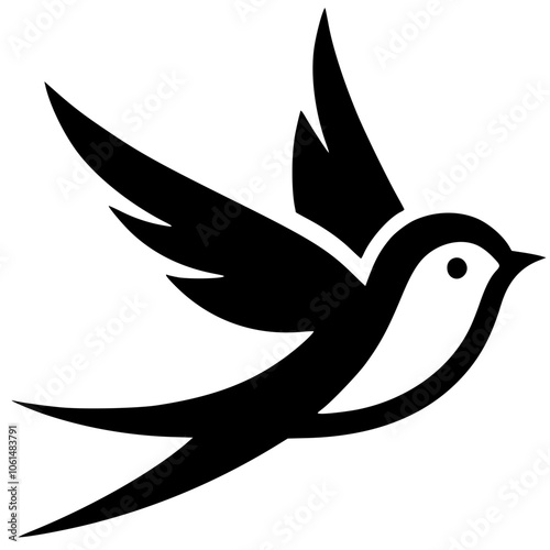 Minimalist swallow logo silhouette