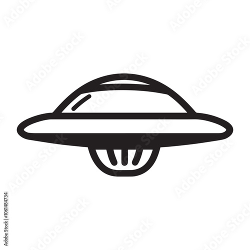 Spaceship Ufo Icon on White Background. Uncnown Flying Object Logo. Vector