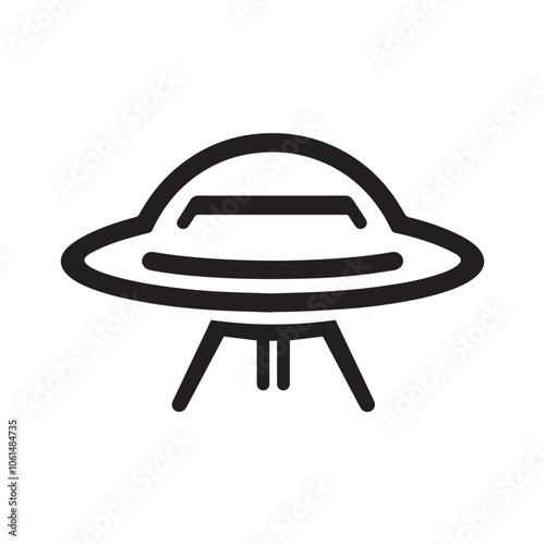 Spaceship Ufo Icon on White Background. Uncnown Flying Object Logo. Vector