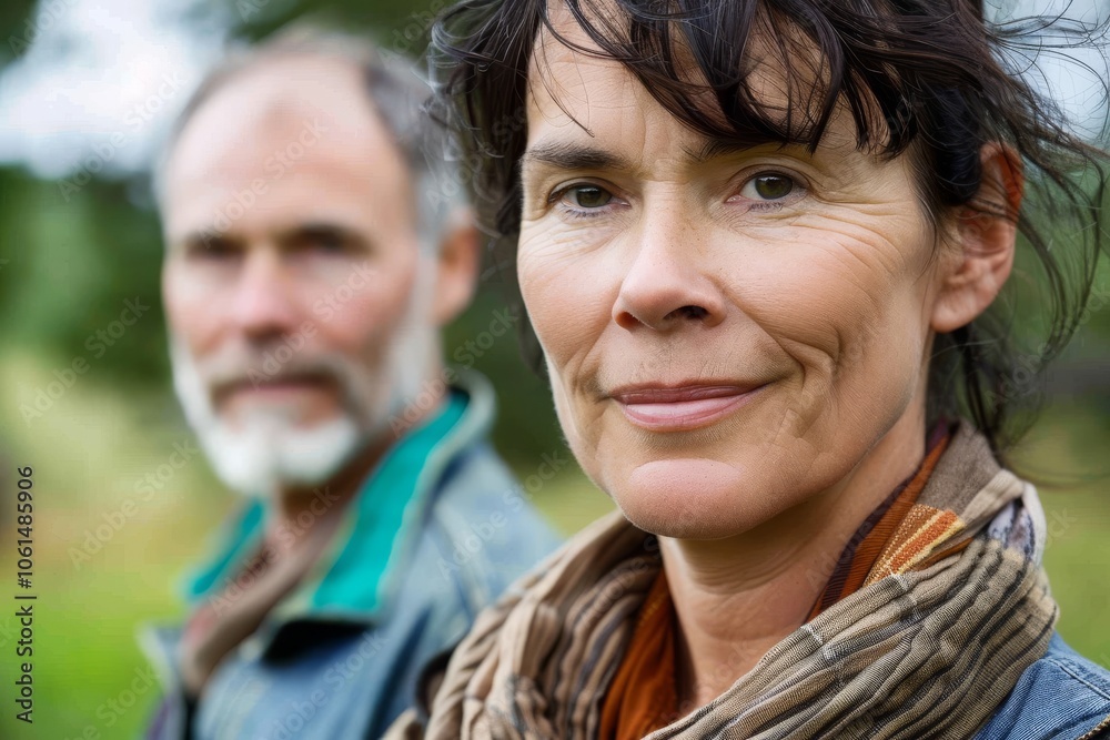 Portrait of an elderly couple in nature. Selective focus. Portrait of an elderly couple in nature. Selective focus.