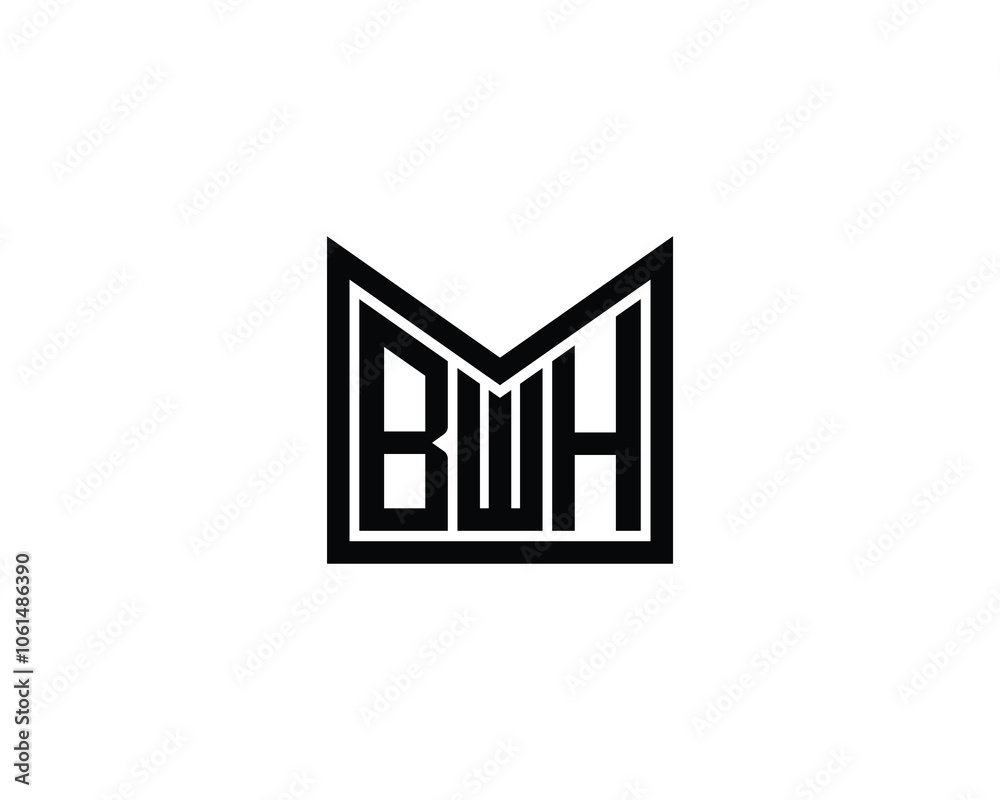 Fototapeta premium BWH Logo design vector template. BWH