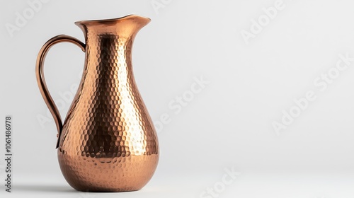 Copper jug on white background photo