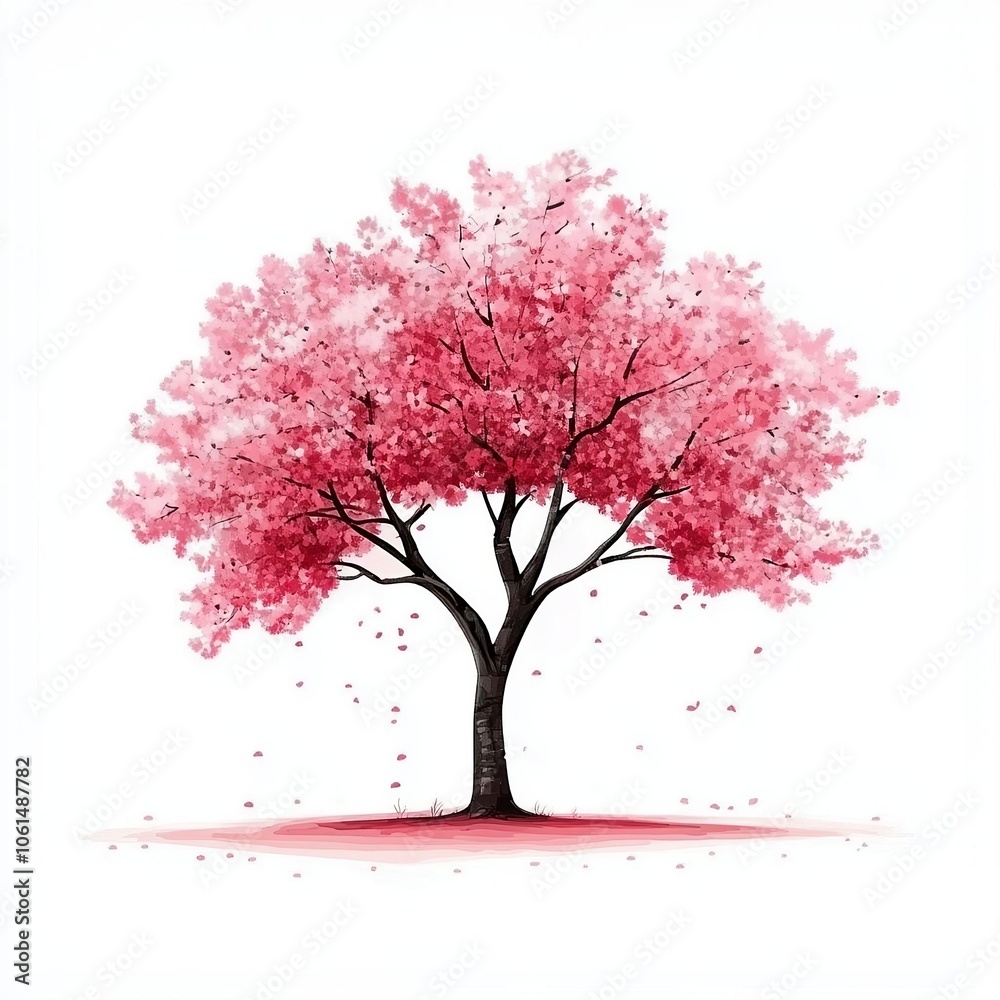 cherry tree on a white background cherry tree on a white background