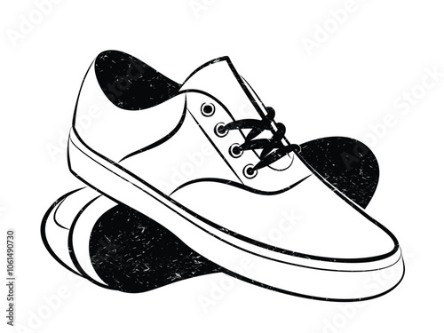 The sketch of a pair sneakers.