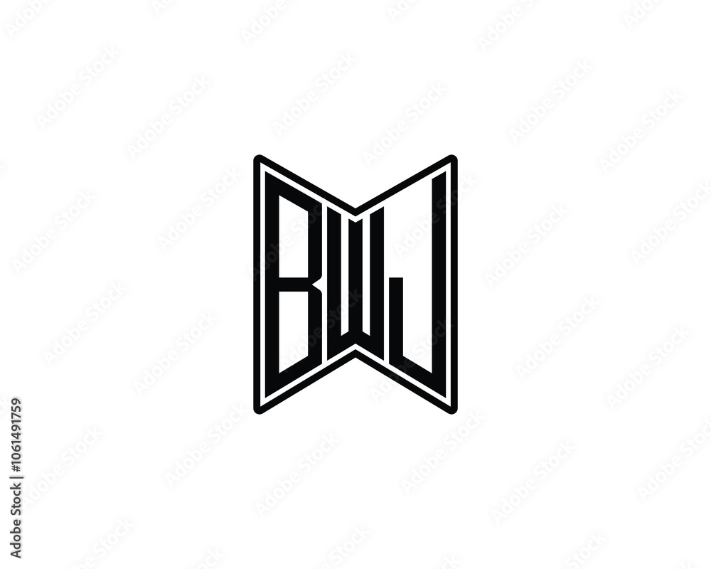 BWJ logo design vector template. BWJ BWJ logo design vector template. BWJ