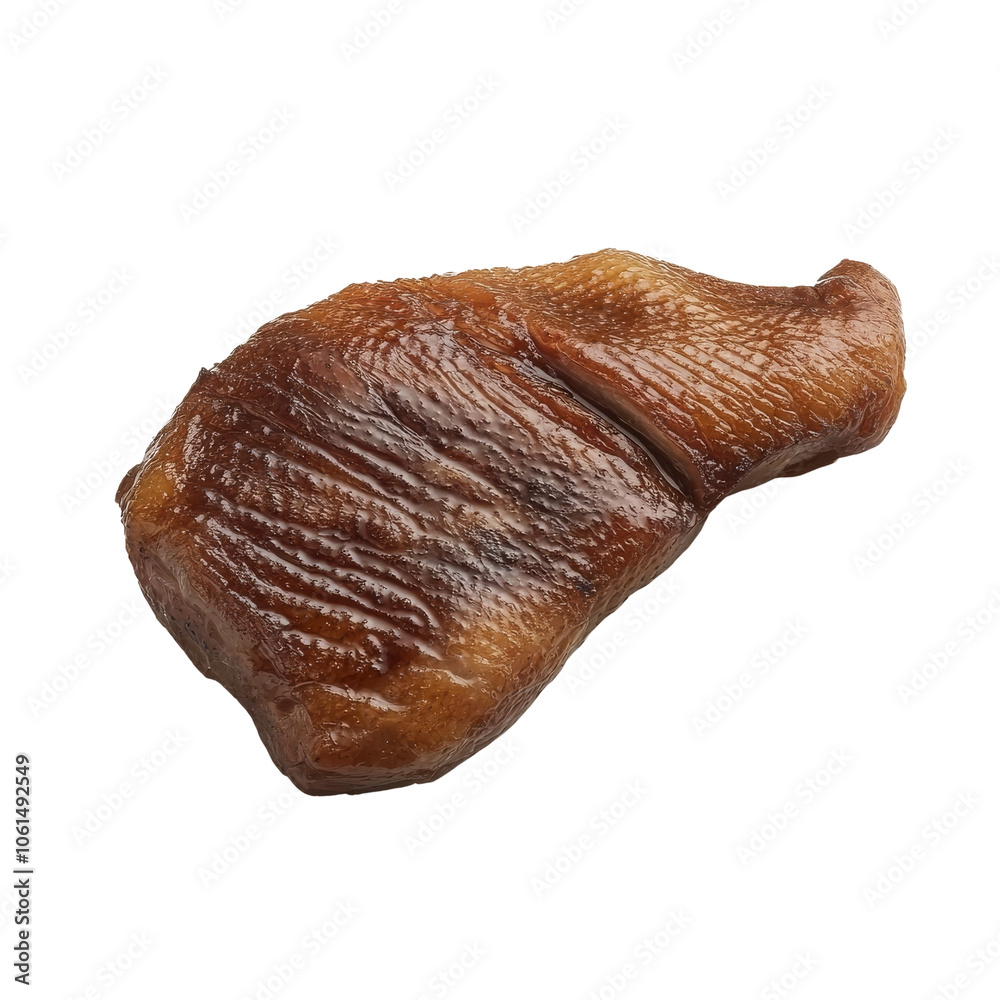 Smoked chicken leg quarter, on transparent background. Smoked chicken leg quarter, on transparent background.