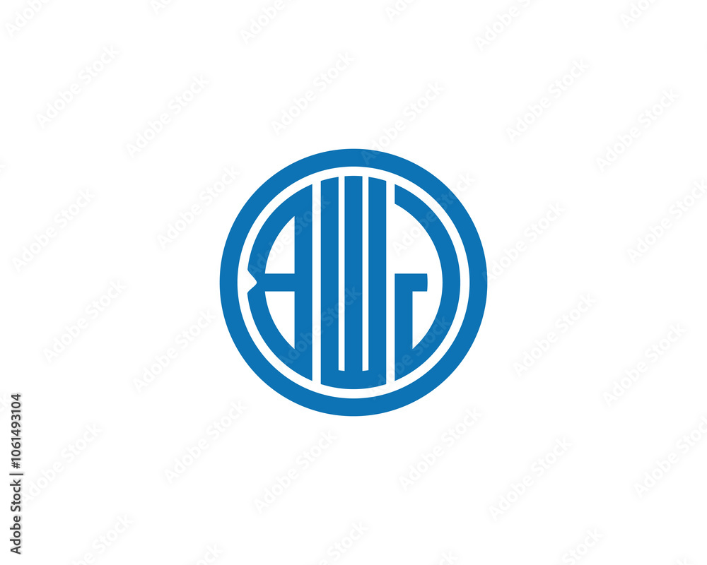 BWJ logo design vector template. BWJ BWJ logo design vector template. BWJ