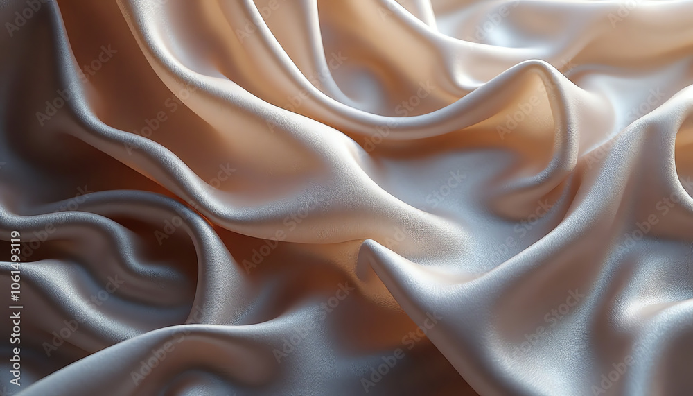 Obraz premium Smooth flowing silver silk texture abstract background
