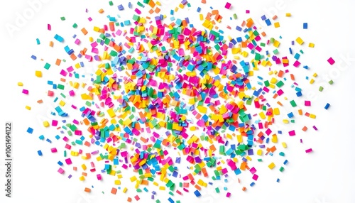 Confetti on a white background