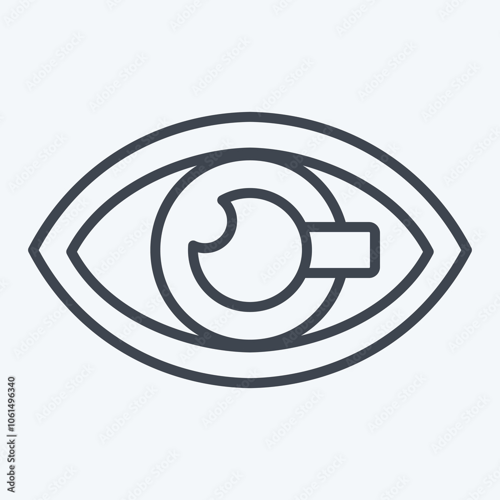 Icon Nano Contact Lenses. related to Future Technology symbol. line style. simple illustration Icon Nano Contact Lenses. related to Future Technology symbol. line style. simple illustration