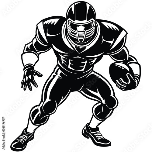 Dynamic Silhouette of an American Football Player in Motion