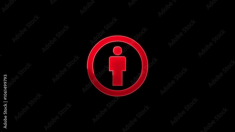 one man icon animated on a black background. one man icon animated on a black background.