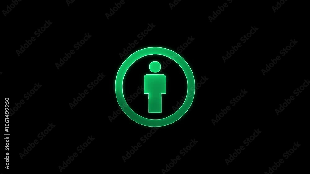 one man icon animated on a black background. one man icon animated on a black background.