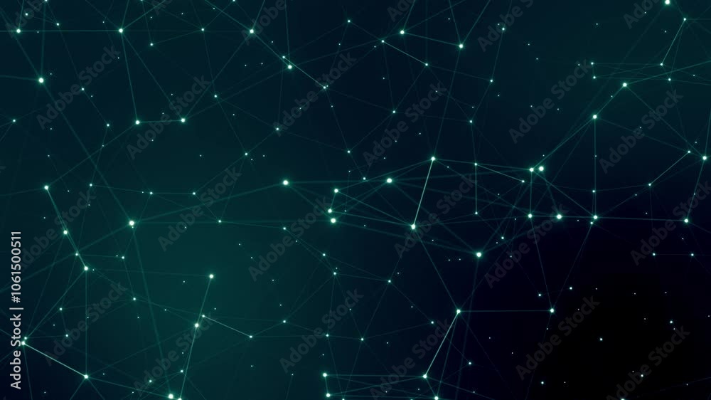 Futuristic dark connection web plexus animation, galaxy or technology abstract background for presentations, smooth gradient