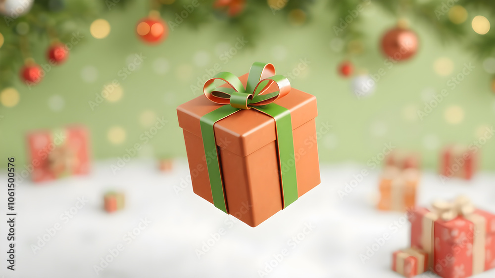 Cute gift box 3d.Christmas concept. Cute gift box 3d.Christmas concept.