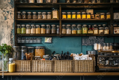 Wallpaper Mural Organized Kitchen Pantry Shelves with Neat Storage Torontodigital.ca