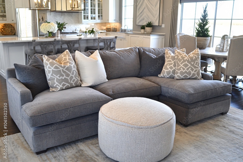 Stylish Living Room with Muted Gray Sofa