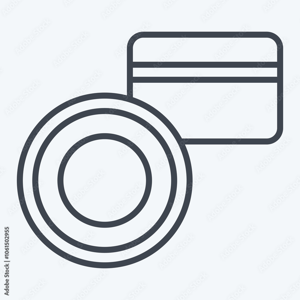 Icon Loose Powder. related to Cosmetic symbol. line style. simple illustration Icon Loose Powder. related to Cosmetic symbol. line style. simple illustration