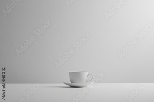 Minimalist Background with Single Coffee Cup