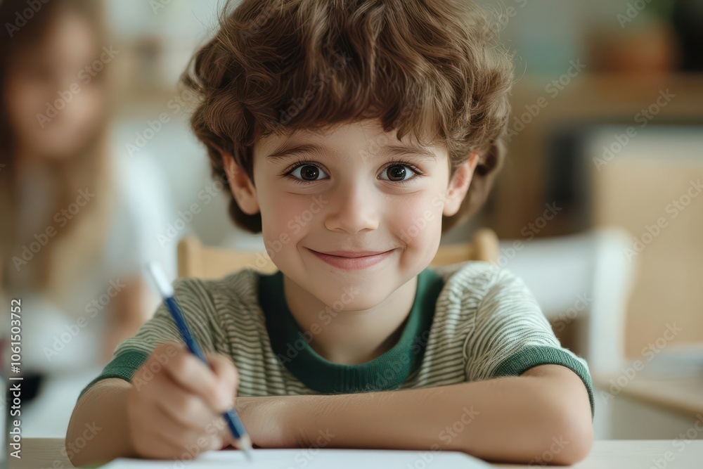 Closeup of a parent helping their child with homework at the kitchen table, both smiling and engaged, Parent and child doing homework, Warm and educational Closeup of a parent helping their child with homework at the kitchen table, both smiling and engaged, Parent and child doing homework, Warm and educational