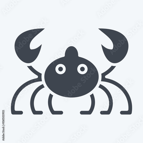 Icon Crab. related to Sea symbol. glyph style. simple illustration