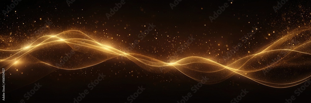 Obraz premium Dark brown with particles, sparkling waves background